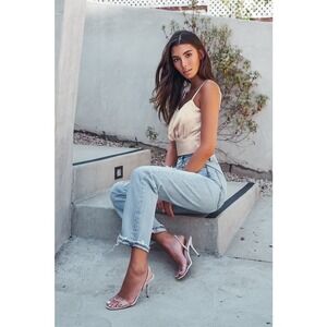 Lulus Luxe'd Out Champagne Satin‎ Cropped Tank Top NWT SOLD OUT